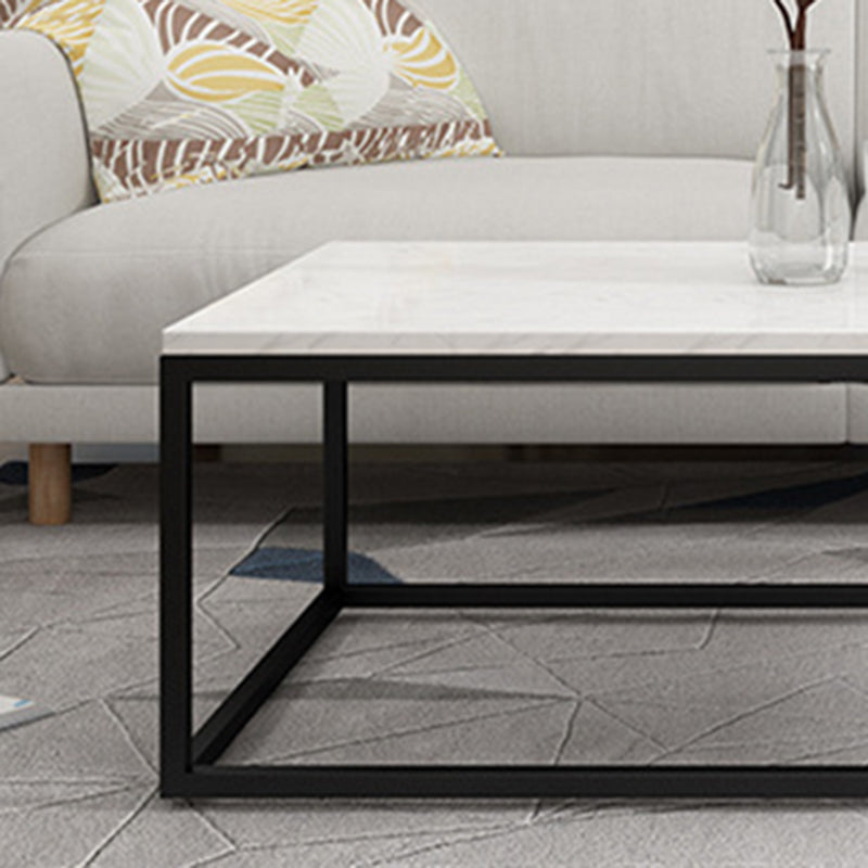 Marble Metal Frame Coffee Table Luxurious Rectangular Cocktail Table