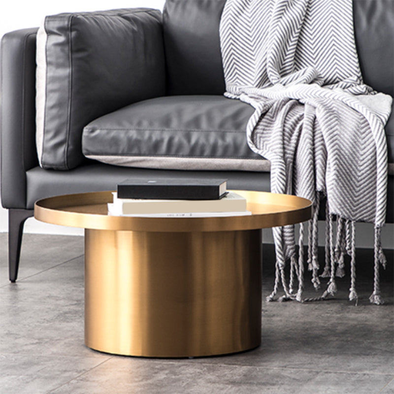 Mid-Century Modern Steel Coffee Table Pedestal Tray Top Cocktail Table