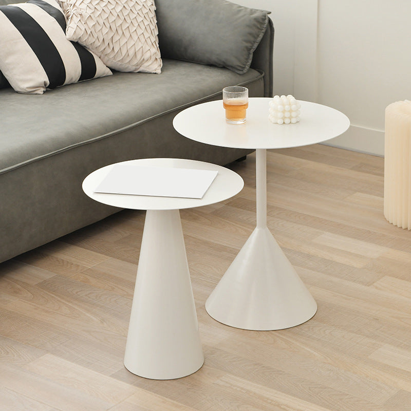 Pedestal Cocktail Table Set Mid-Century Metal Round Coffee Table