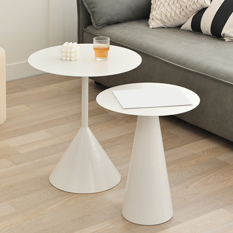 Pedestal Cocktail Table Set Mid-Century Metal Round Coffee Table