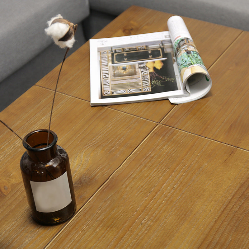 Rectangular Wooden Cocktail Table Metal Frame Coffee Table in Black