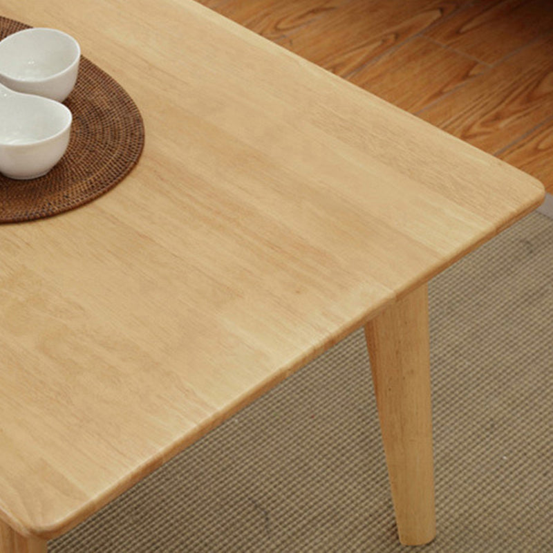 Solid Wood 4 Legs Coffee Table Nordic 17.7" High Cocktail Table