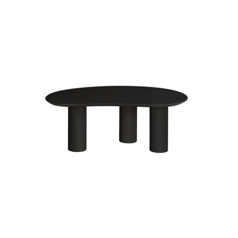 Round Black/White Coffee Table 3 Legs 1 Single Cocktail Table