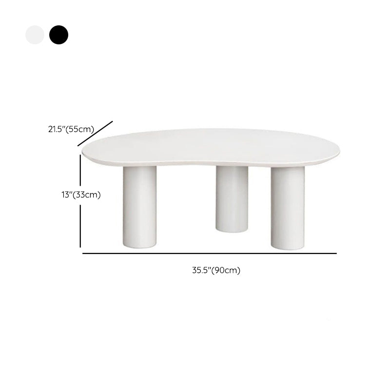 Round Black/White Coffee Table 3 Legs 1 Single Cocktail Table
