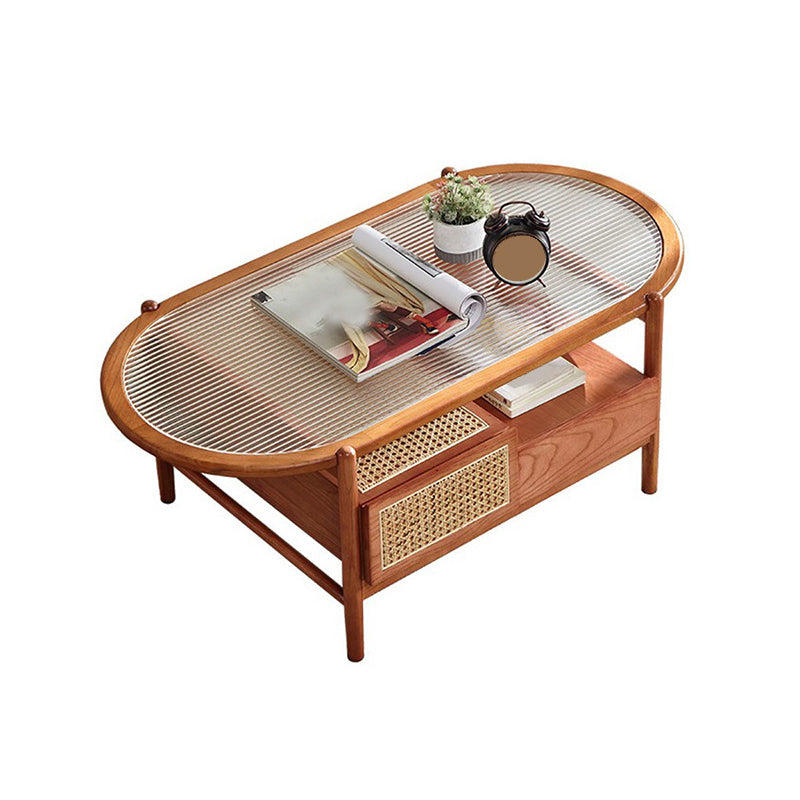 4 Legs Coffee Table Modernism Wood Cocktail Table in Natural