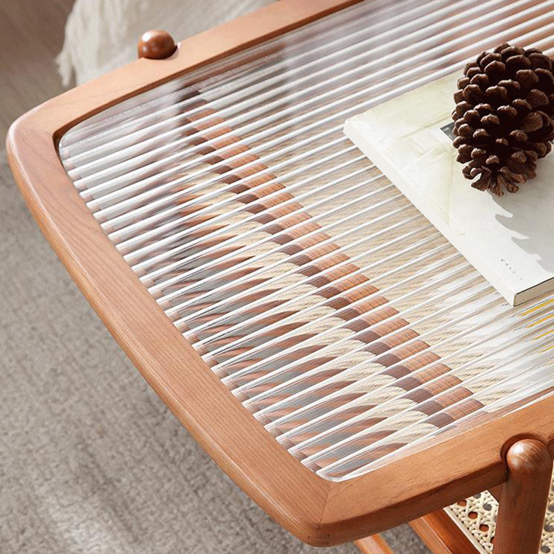 4 Legs Coffee Table Modernism Wood Cocktail Table in Natural