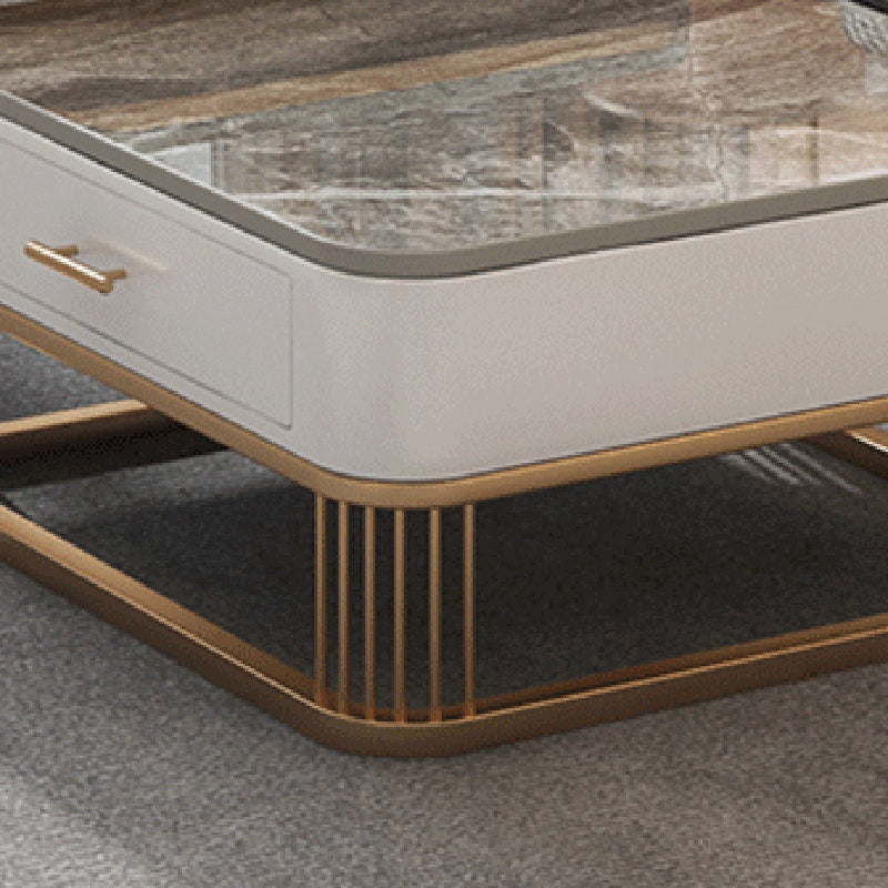 Frame Base 2 Nesting Coffee Table with Storage Metal Coffee Table Set