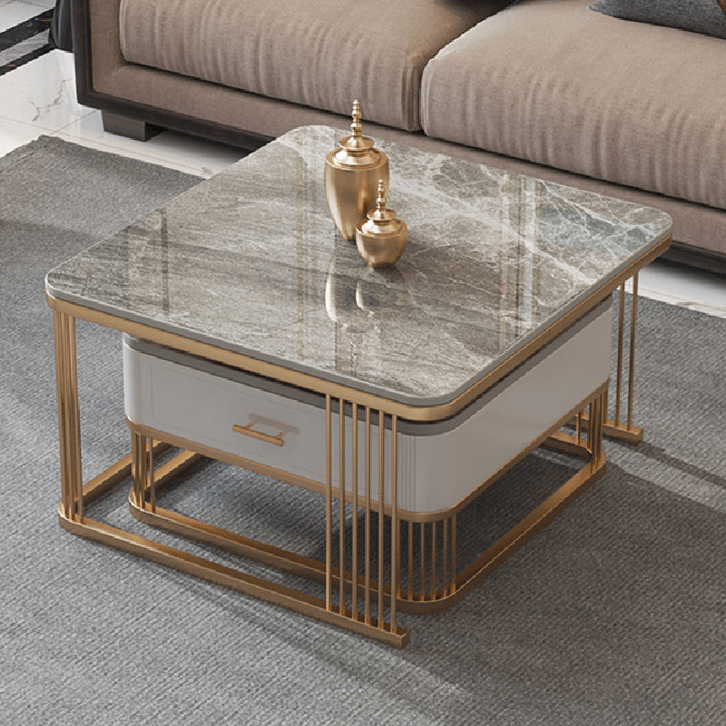Frame Base 2 Nesting Coffee Table with Storage Metal Coffee Table Set
