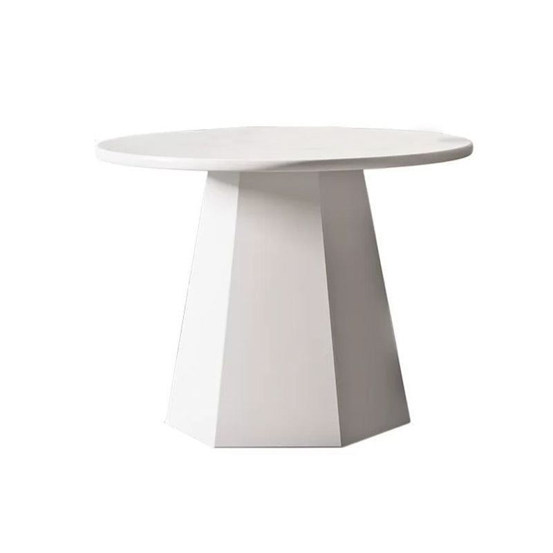 Mid-Century Iron Round Pedestal Coffee Cocktail Table Set in Black & White