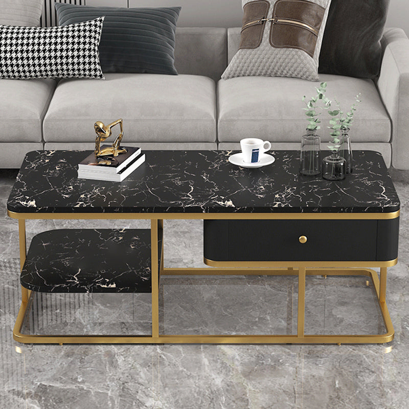 Frame Base Coffee Table Rectangular Black/White Cocktail Table
