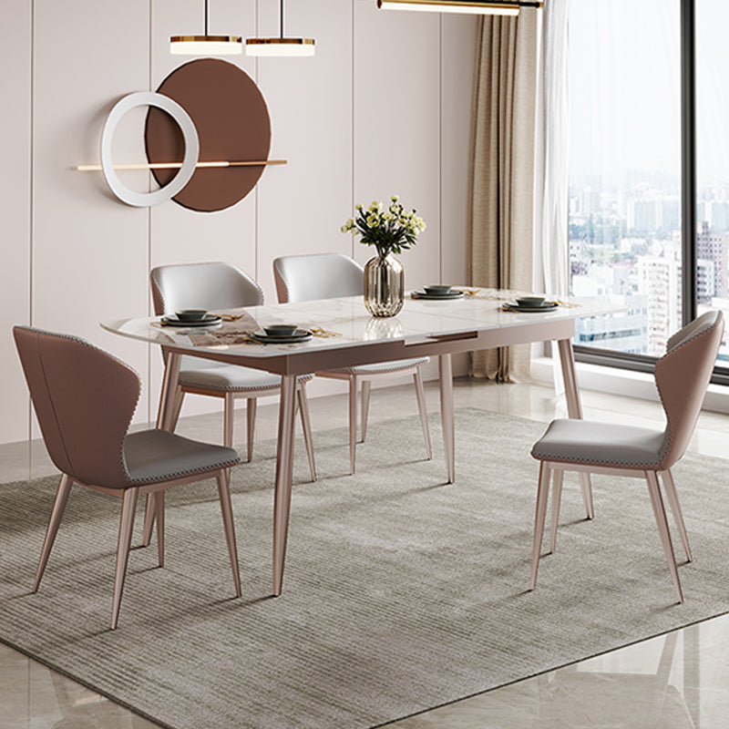 Extendable Dining Table Rectangle Modern Dining Table for Dining Room