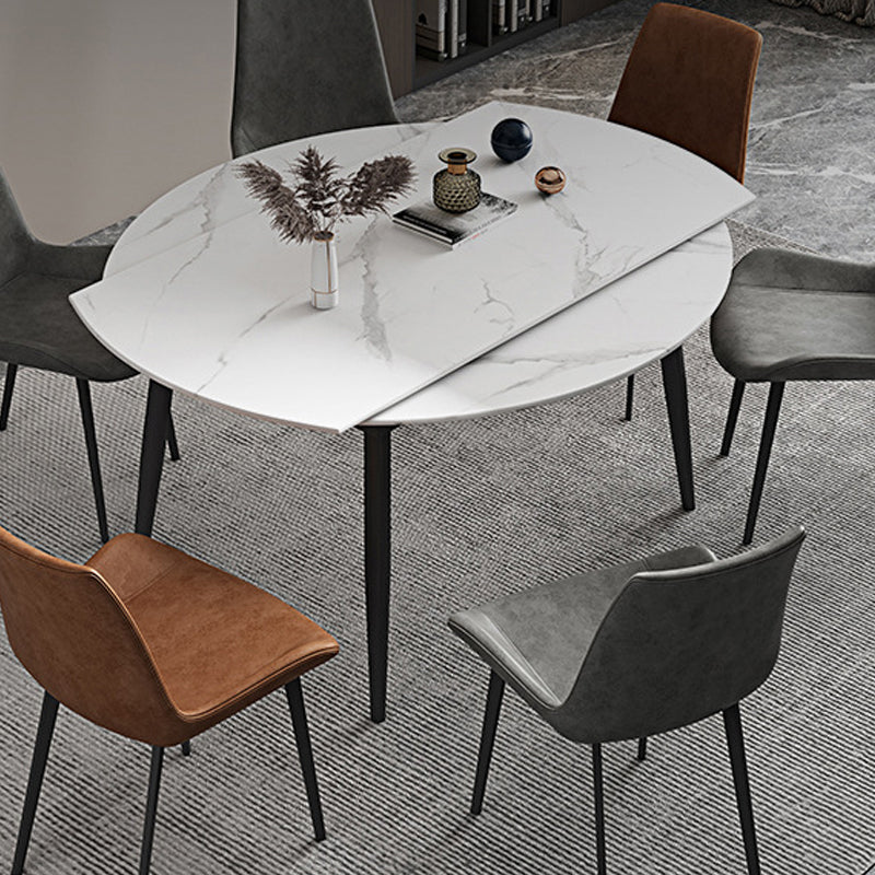 Modern Dining Table Round Extendable 51-inch Diameter Dining Table for Dining Room