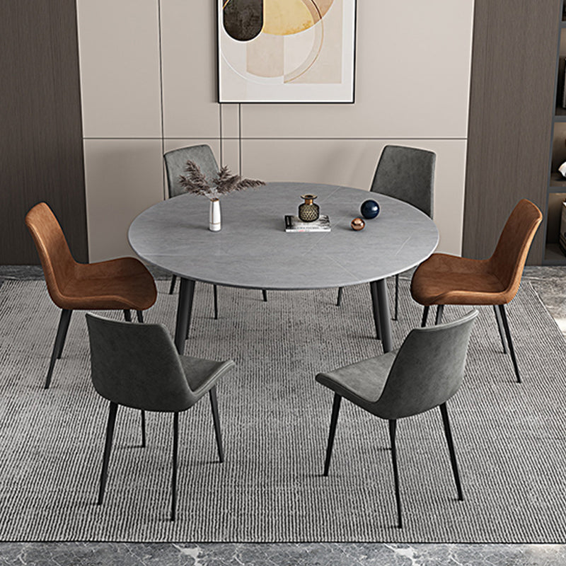 Modern Dining Table Round Extendable 51-inch Diameter Dining Table for Dining Room