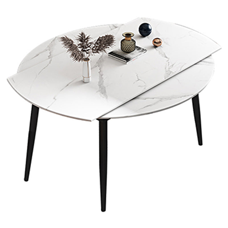 Modern Dining Table Round Extendable 51-inch Diameter Dining Table for Dining Room