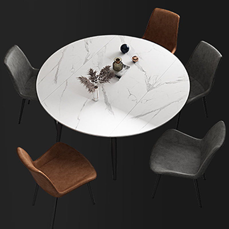 Modern Dining Table Round Extendable 51-inch Diameter Dining Table for Dining Room