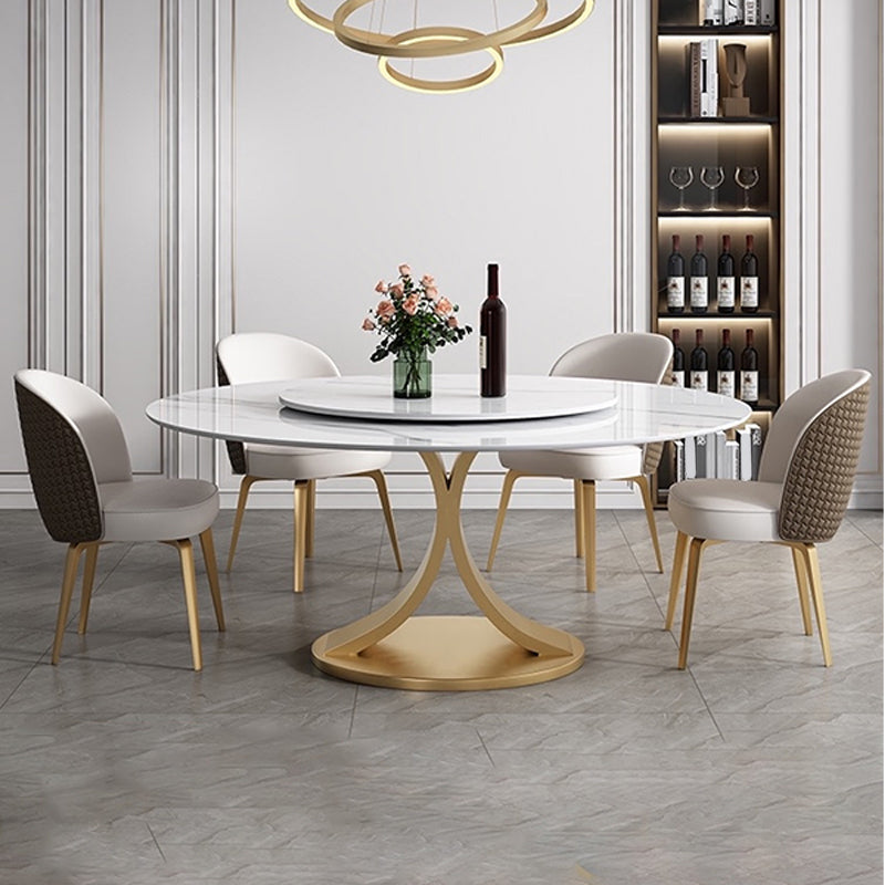 Contemporary Round Dining Table Stone Dinner Table for Home Kitchen