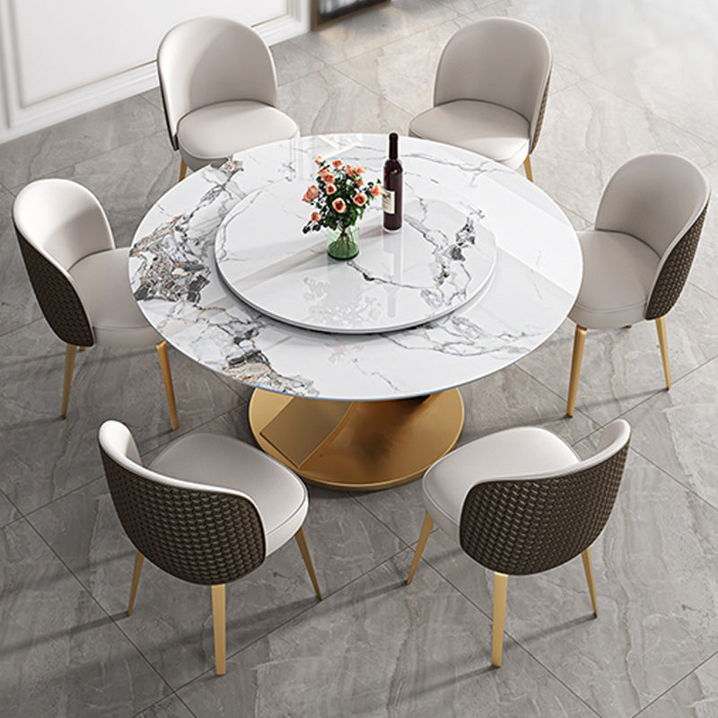 Contemporary Round Dining Table Stone Dinner Table for Home Kitchen