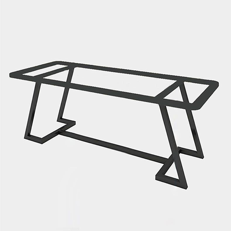 Metal and Stone Table Glam Style Family Rectangular Dining Table
