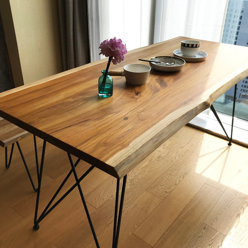 Wooden Table Industrial Style Simple Family Rectangular Dining Table