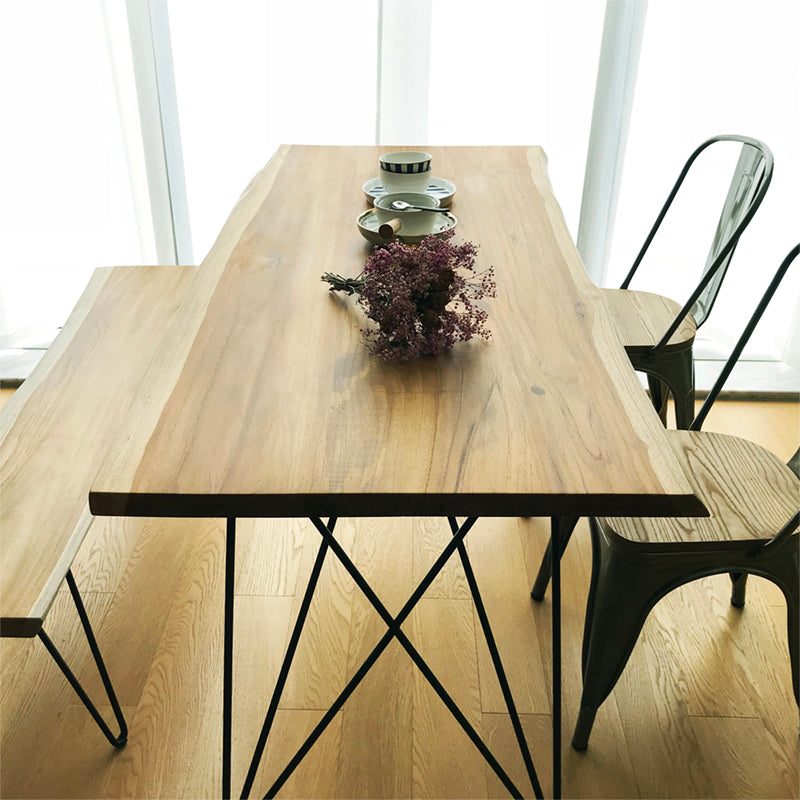 Wooden Table Industrial Style Simple Family Rectangular Dining Table