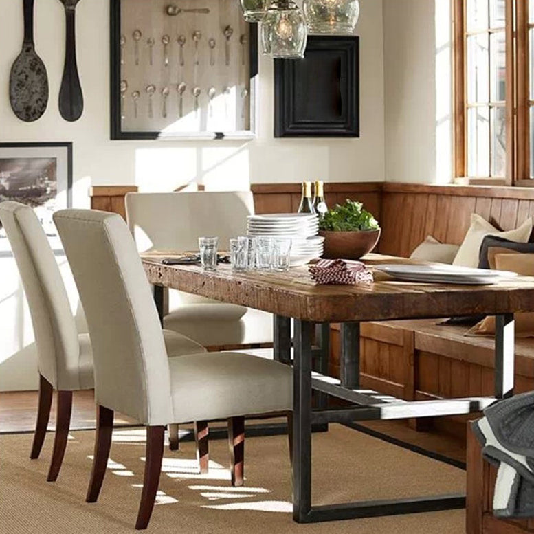 Wooden Table Medieval Modern Style Family Rectangular Dining Table