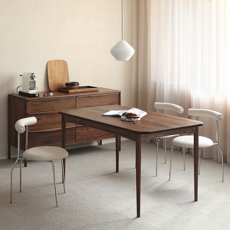 Industrial Rectangle Home Fixed Table Solid Wood Dining Room Desk