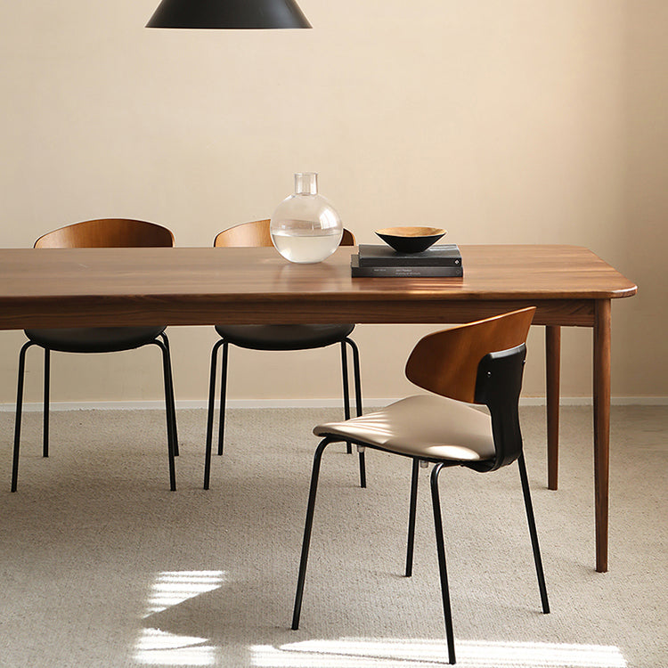 Industrial Rectangle Home Fixed Table Solid Wood Dining Room Desk