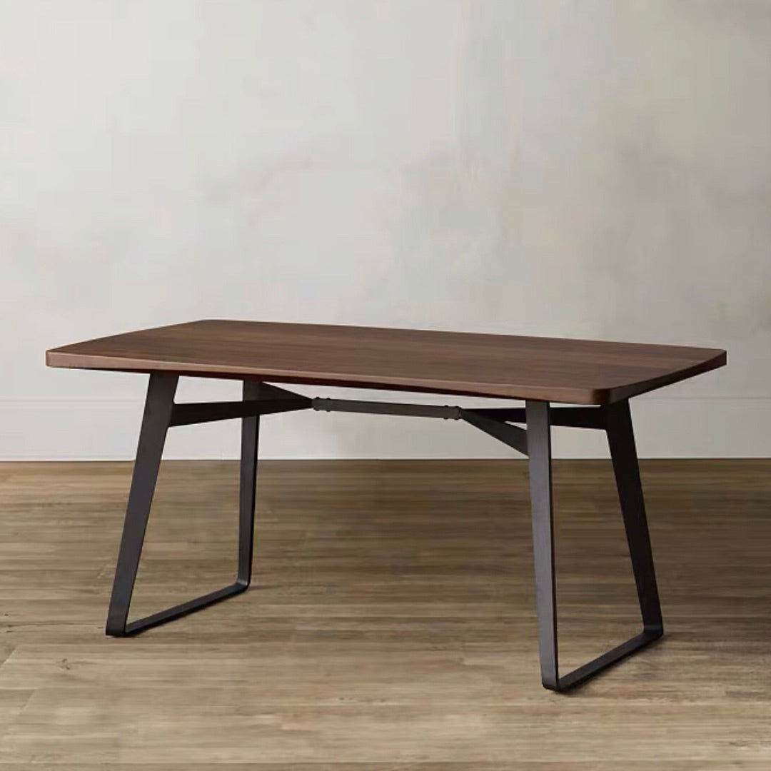 Double Pedestal Kitchen Table Industrial Solid Wood Dining Room Desk