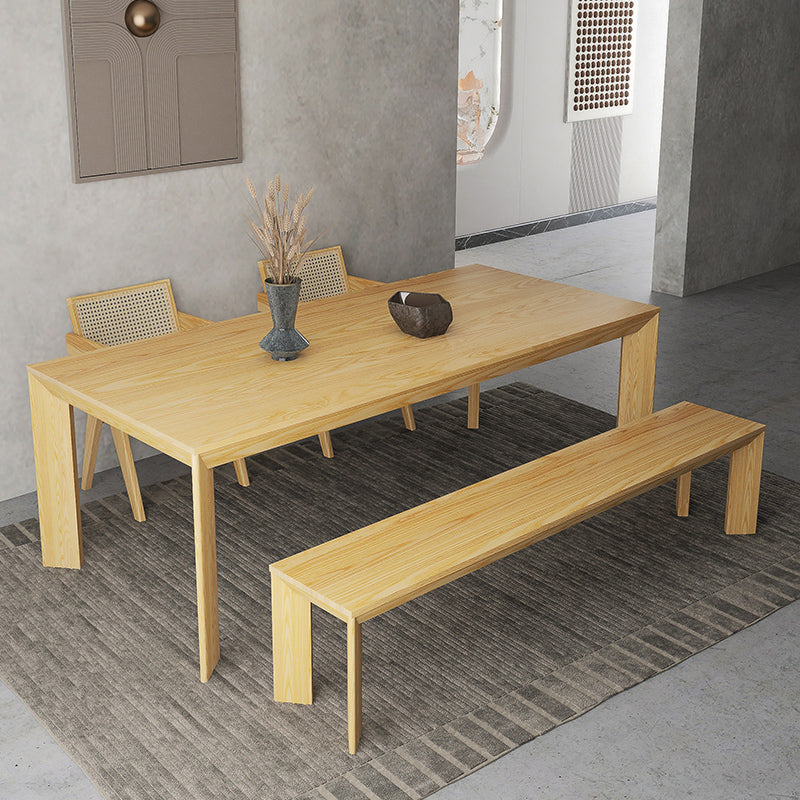 Industrial Rectangle Dining Room Table Solid Wood Fixed Kitchen Desk