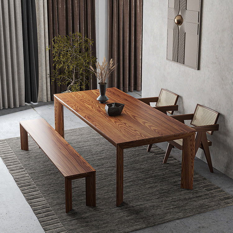 Industrial Rectangle Dining Room Table Solid Wood Fixed Kitchen Desk