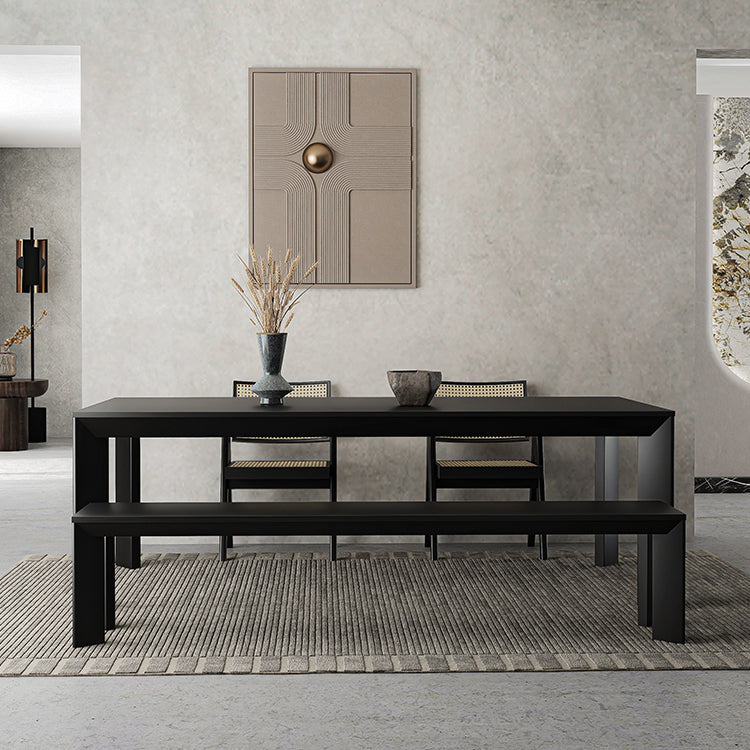 Industrial Rectangle Dining Room Table Solid Wood Fixed Kitchen Desk