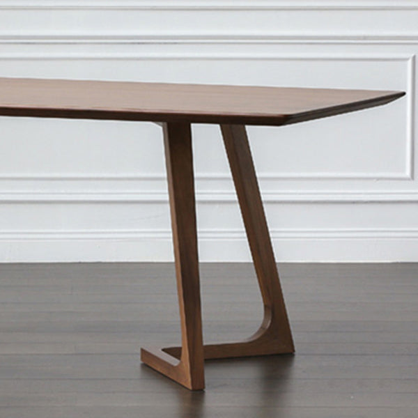 Home Rectangle Fixed Table Industrial Solid Wood Double Pedestal Dining Desk
