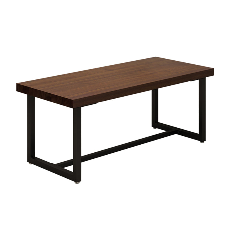 Solid Wood Fixed Dining Table Industrial Kitchen Table with Trestle Base