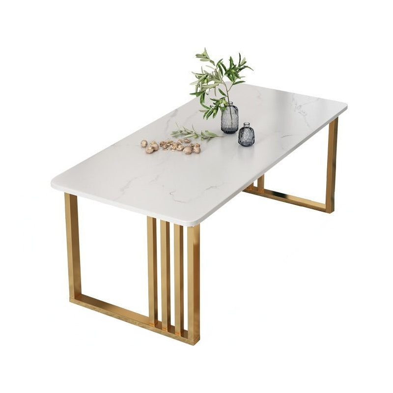 Metal and Slate Table Industrial Style Minimalist Home Rectangular Dining Table