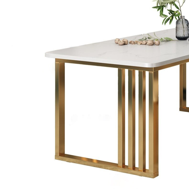 Metal and Slate Table Industrial Style Minimalist Home Rectangular Dining Table
