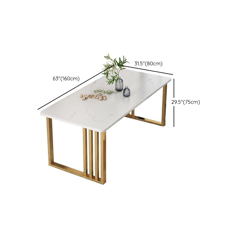 Metal and Slate Table Industrial Style Minimalist Home Rectangular Dining Table