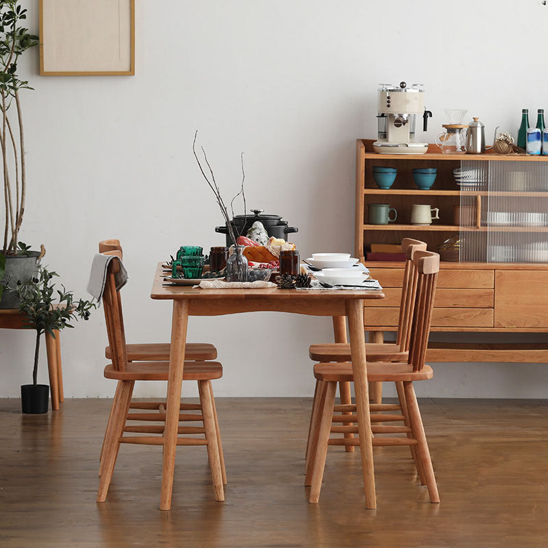 Traditional Kitchen Dining Side Chair Wood Side Dining Chairs in Natural