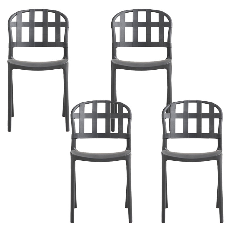 Contemporary Side Chair Plastic Open Back Dining Room Chair for Home