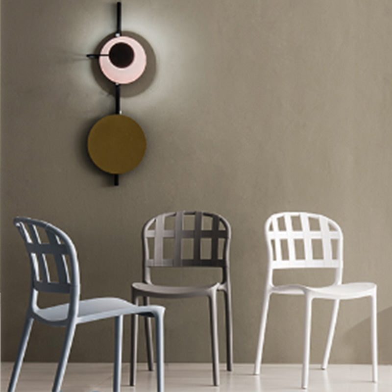 Contemporary Side Chair Plastic Open Back Dining Room Chair for Home