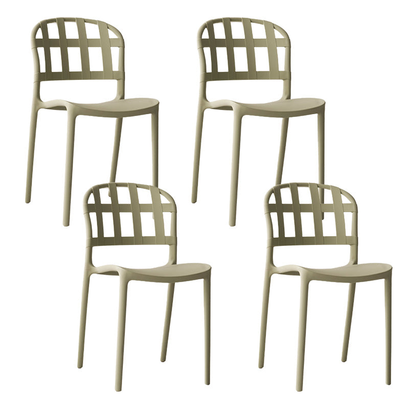 Contemporary Side Chair Plastic Open Back Dining Room Chair for Home