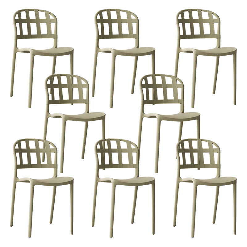 Contemporary Side Chair Plastic Open Back Dining Room Chair for Home