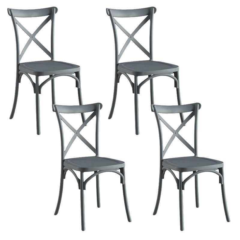 Cross Back Side Chair Contemporary Plastic Kitchen Dining Side Chair