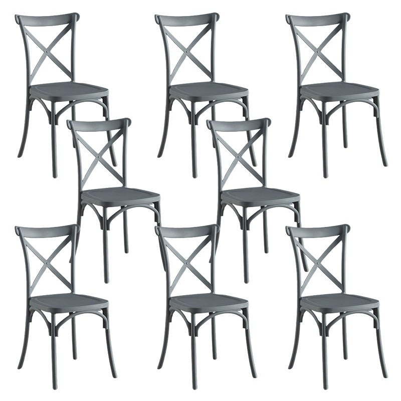 Cross Back Side Chair Contemporary Plastic Kitchen Dining Side Chair