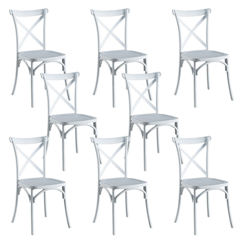 Cross Back Side Chair Contemporary Plastic Kitchen Dining Side Chair