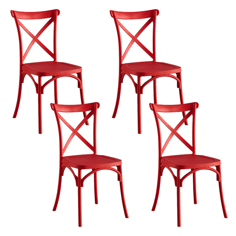 Cross Back Side Chair Contemporary Plastic Kitchen Dining Side Chair