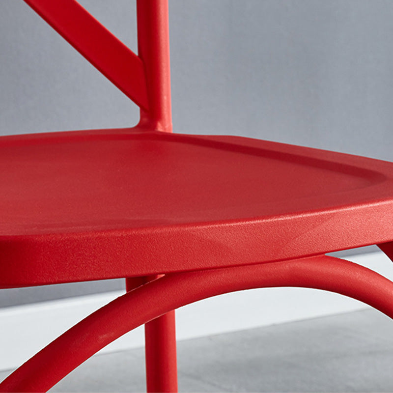 Cross Back Side Chair Contemporary Plastic Kitchen Dining Side Chair