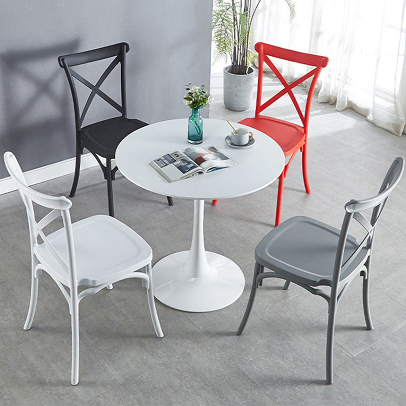 Cross Back Side Chair Contemporary Plastic Kitchen Dining Side Chair