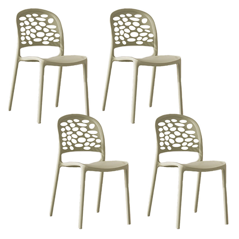 Modern Side Chair Open Back Plastic Dining Room Chair for Dining Room
