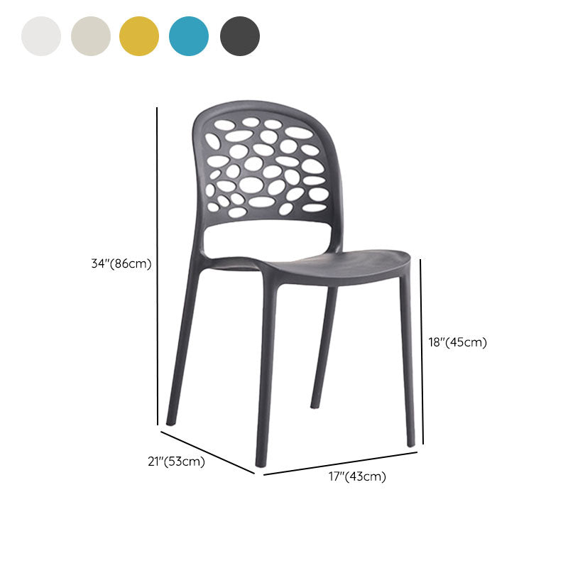 Modern Side Chair Open Back Plastic Dining Room Chair for Dining Room