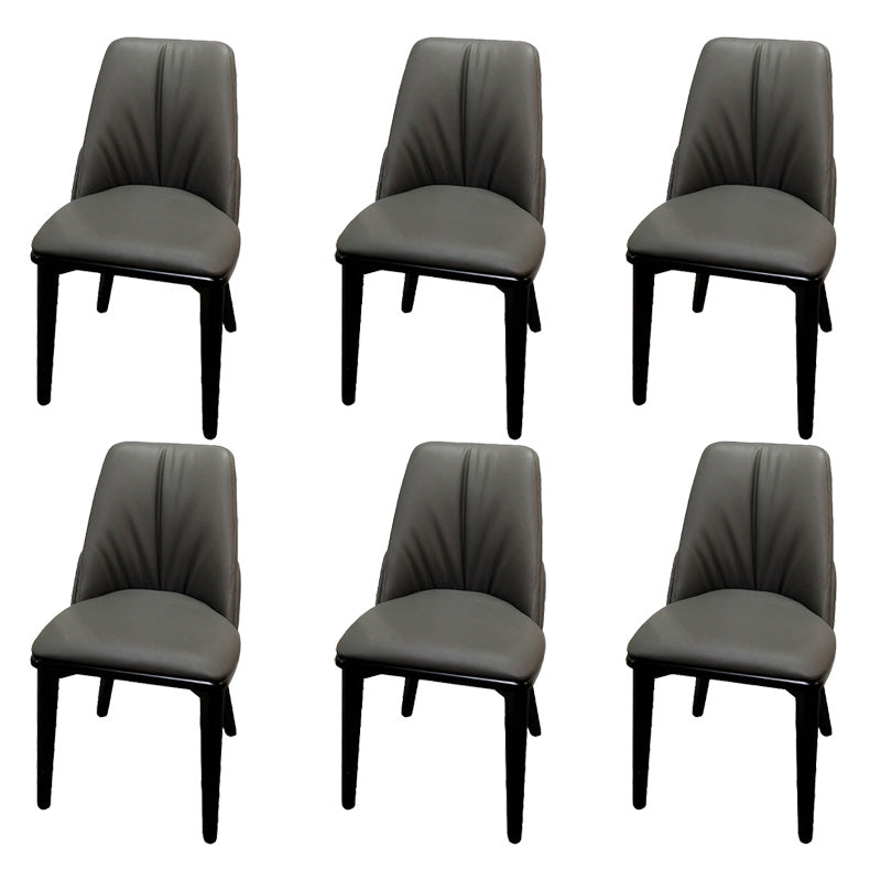Contemporary Upholstered Dining Chairs Parsons Side Chair in Grey